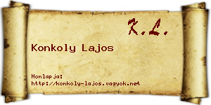Konkoly Lajos névjegykártya